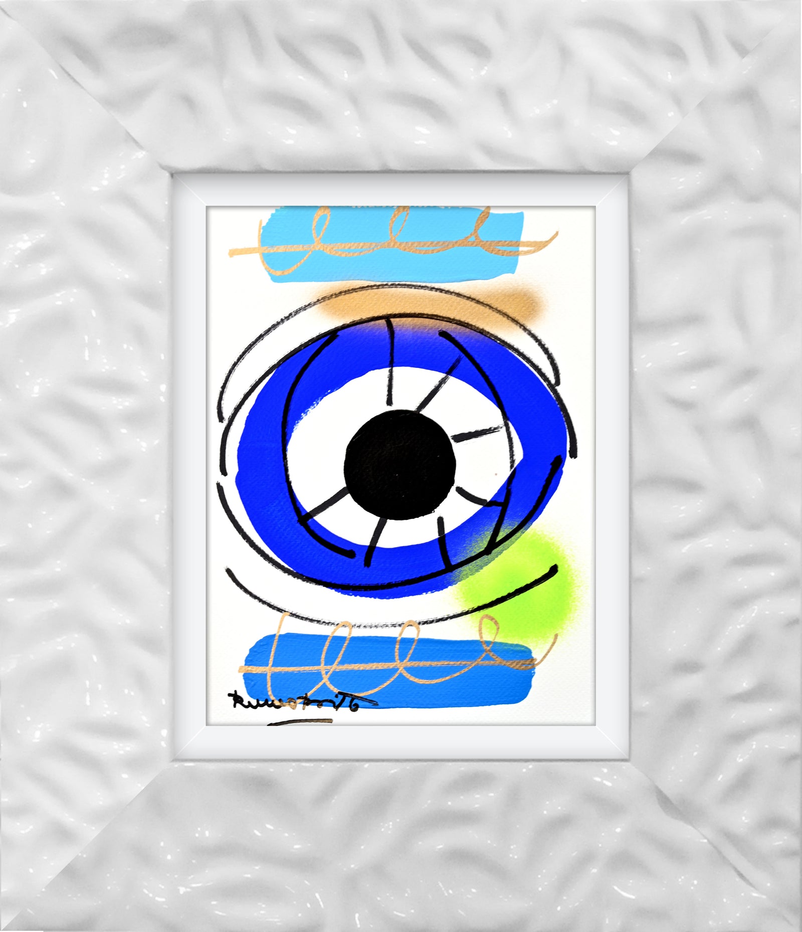 Romero Britto just love eye original drawing colorful pop art design