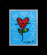CYAN HEART FLOWER -  Original Painting