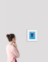 CYAN HEART FLOWER -  Original Painting