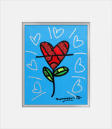 CYAN HEART FLOWER -  Original Painting