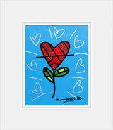 CYAN HEART FLOWER -  Original Painting