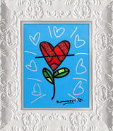 CYAN HEART FLOWER -  Original Painting
