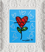CYAN HEART FLOWER -  Original Painting