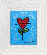 CYAN HEART FLOWER -  Original Painting