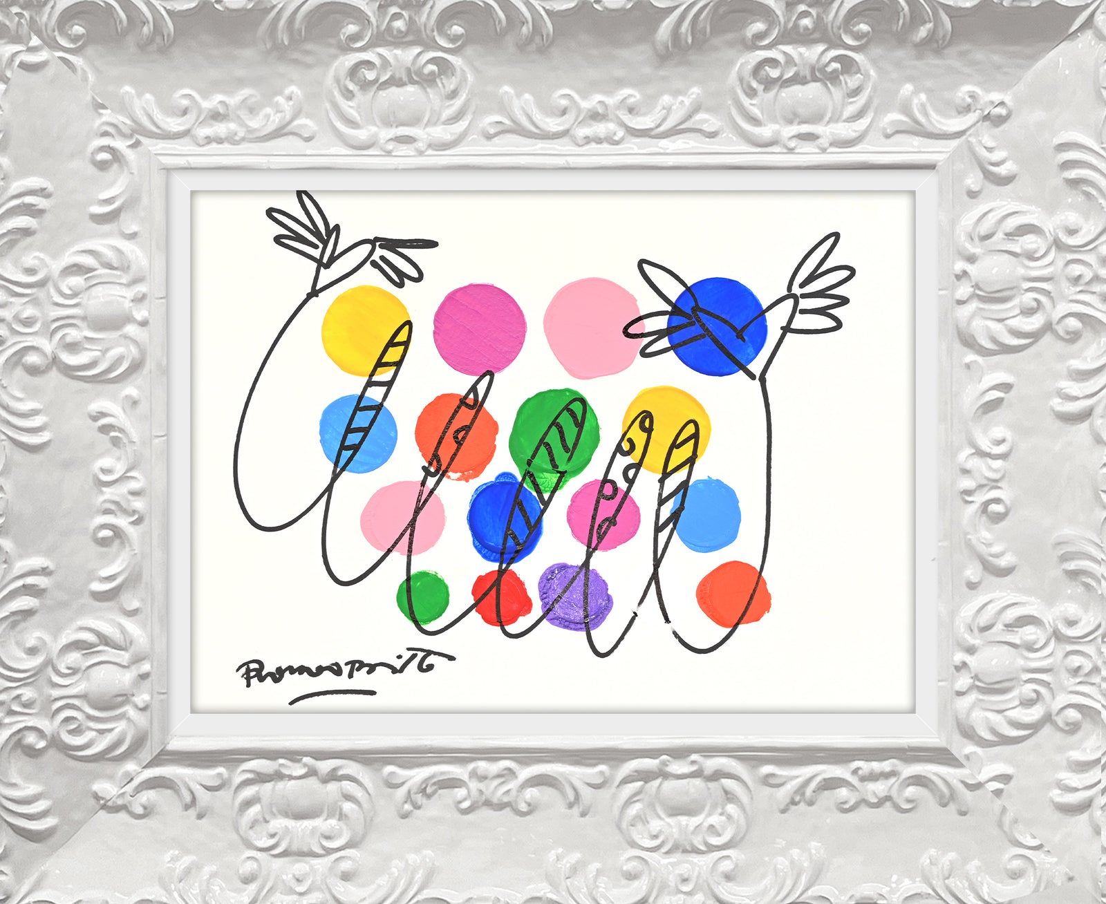 evolution original drawing artistic colorful design collectible