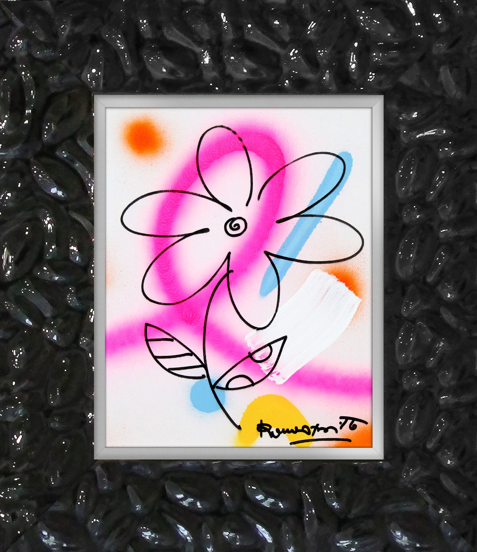 Romero Britto evolution original drawing colorful pop art design