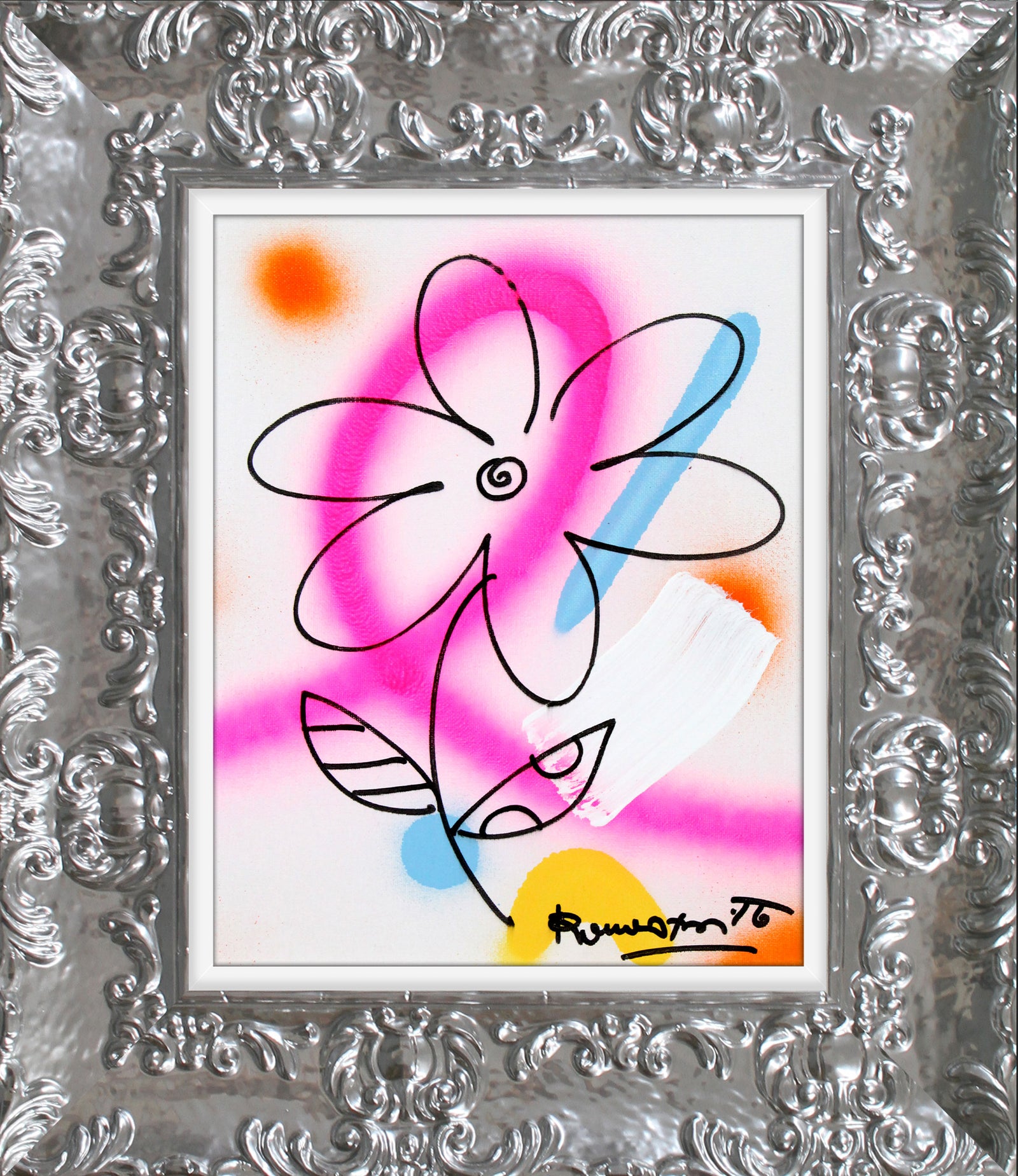 Romero Britto evolution original drawing contemporary pop art piece