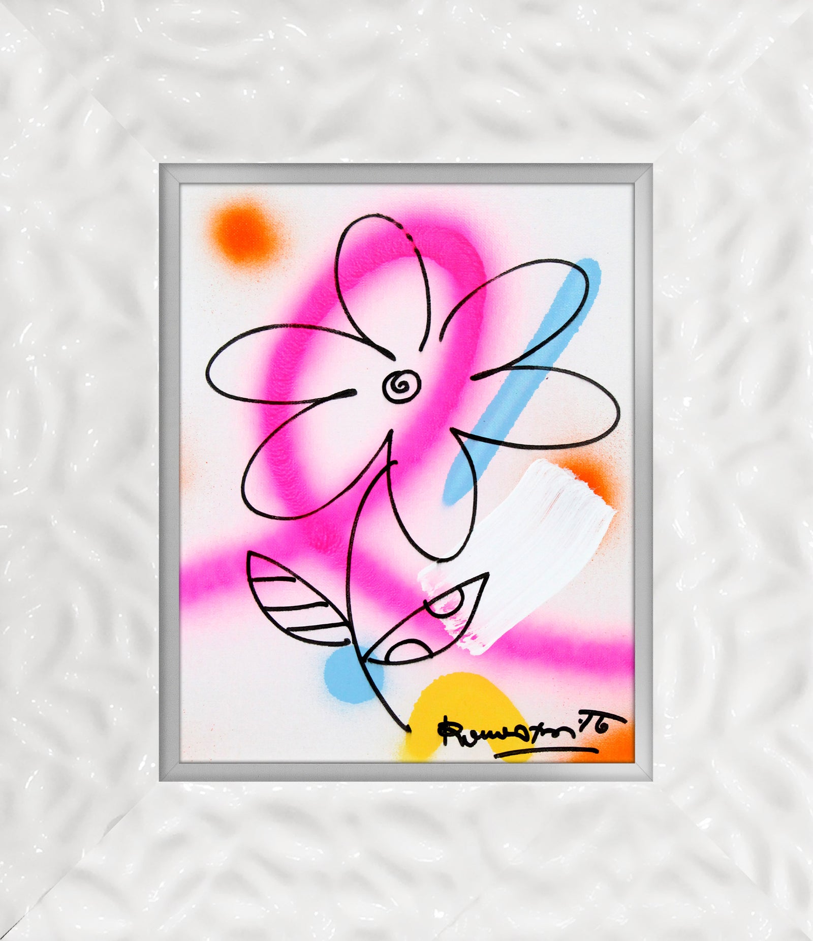 Romero Britto evolution original drawing colorful pop art design