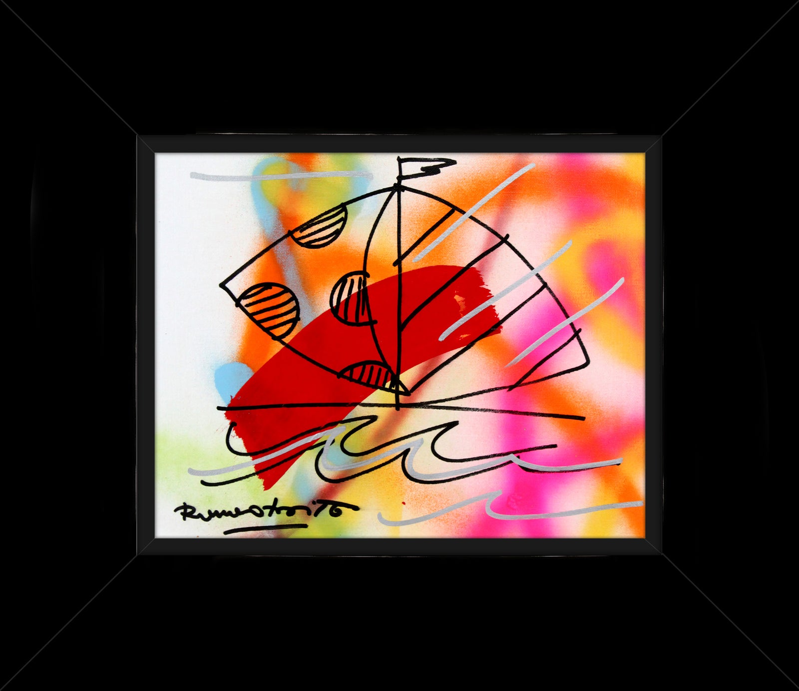 Romero Britto evolution original drawing contemporary pop art piece
