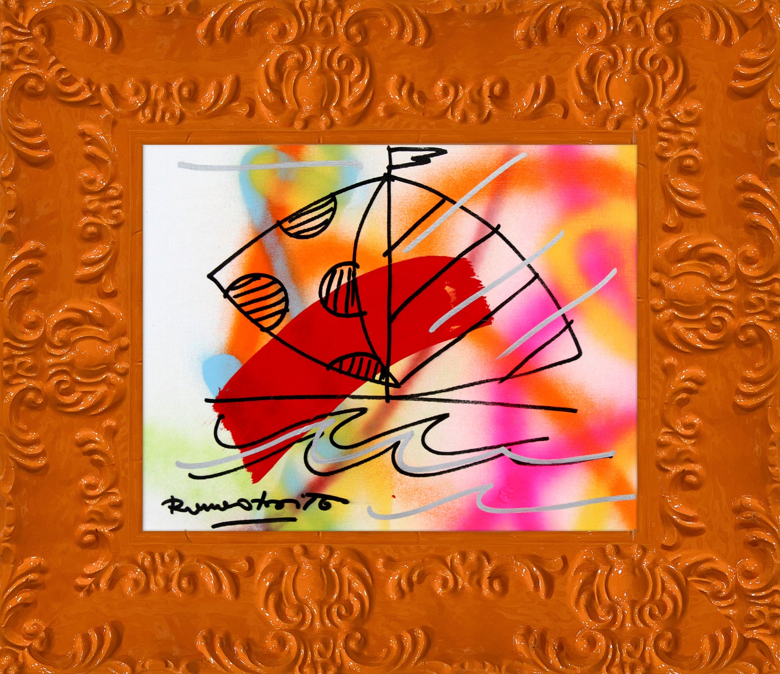 modern pop art evolution original drawing vibrant home decor
