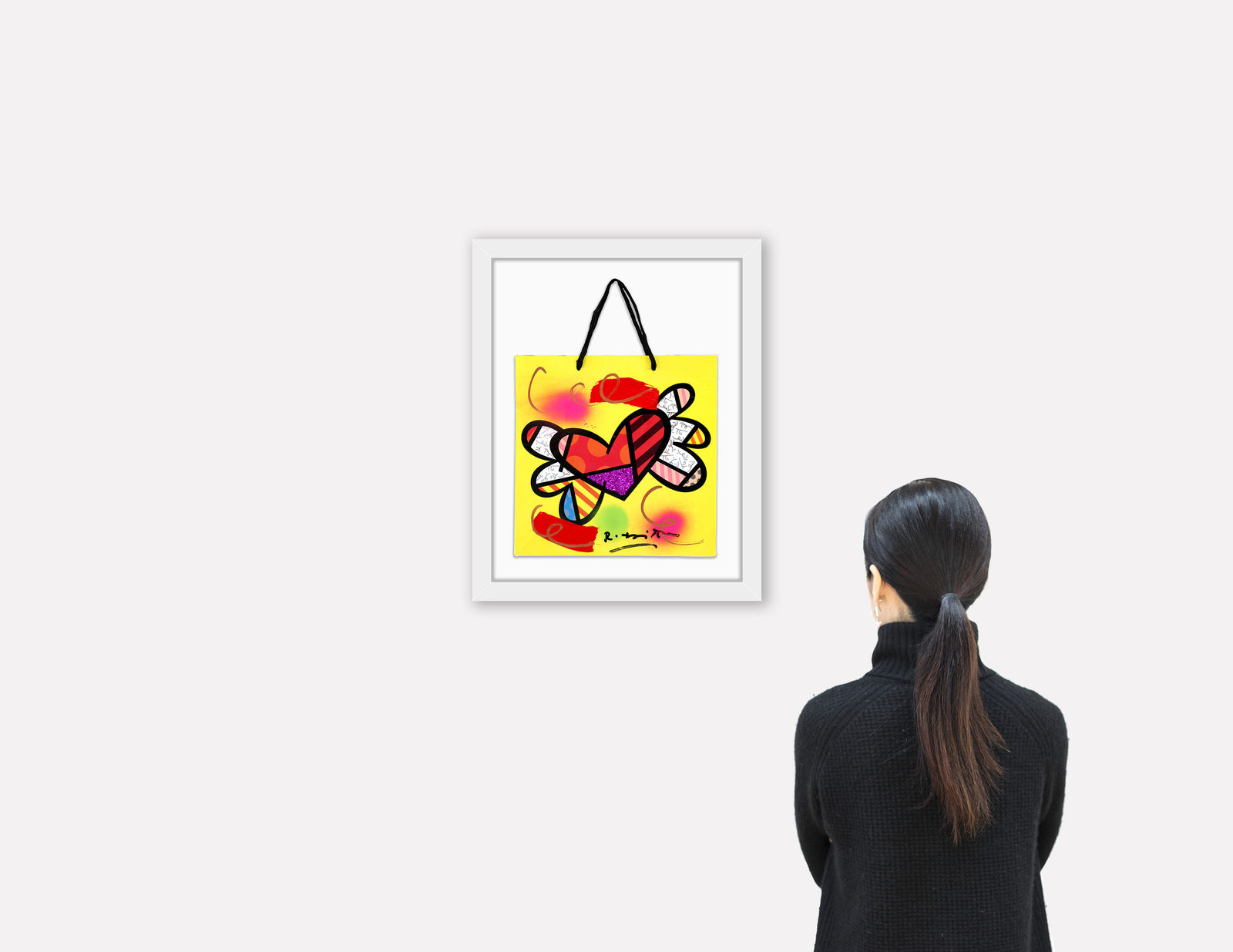 modern pop art love britto mixed media original vibrant home decor