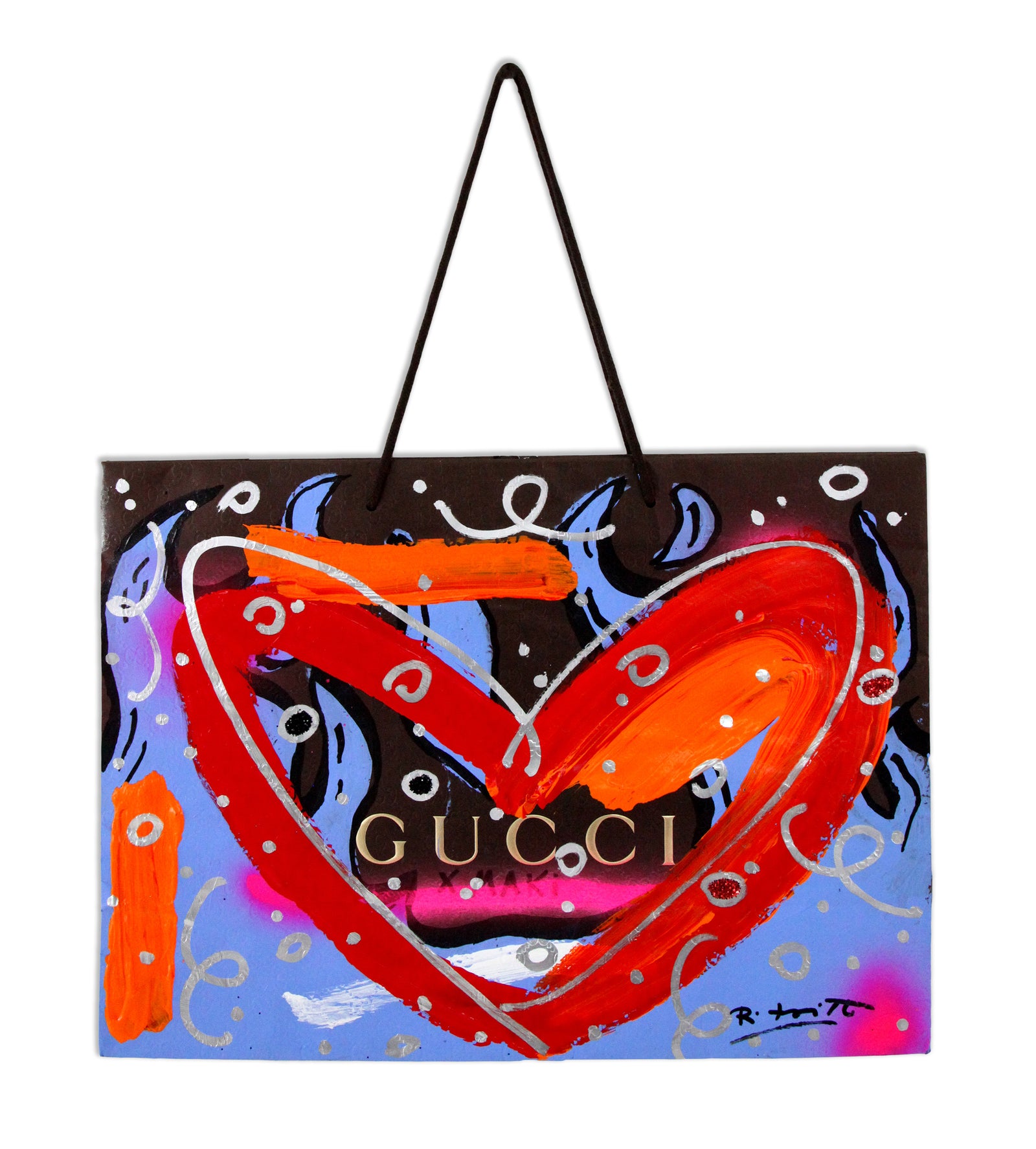 Romero Britto love gucci mixed media original colorful pop art design