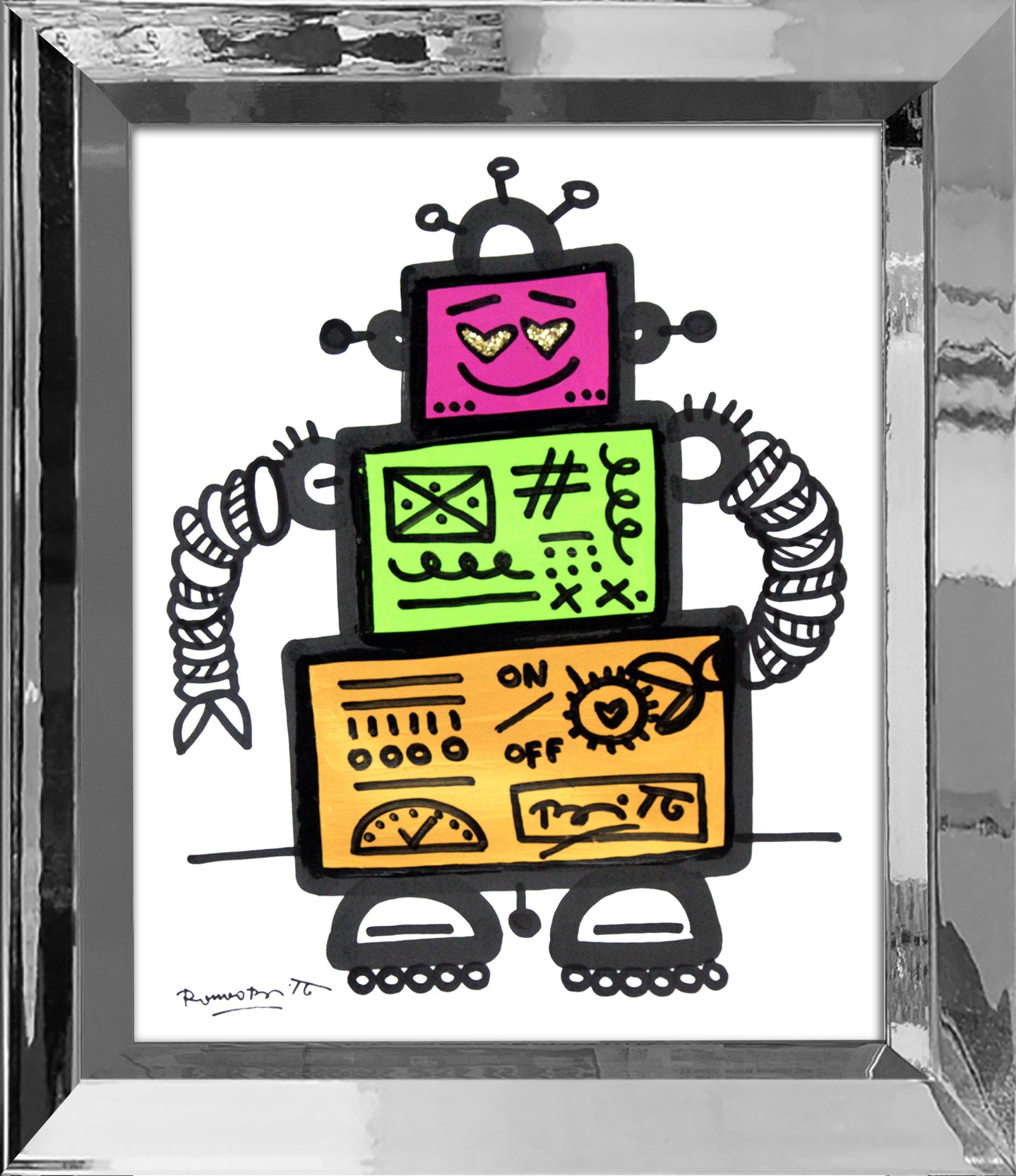 on and off original drawing colorful decorative collectible gift idea