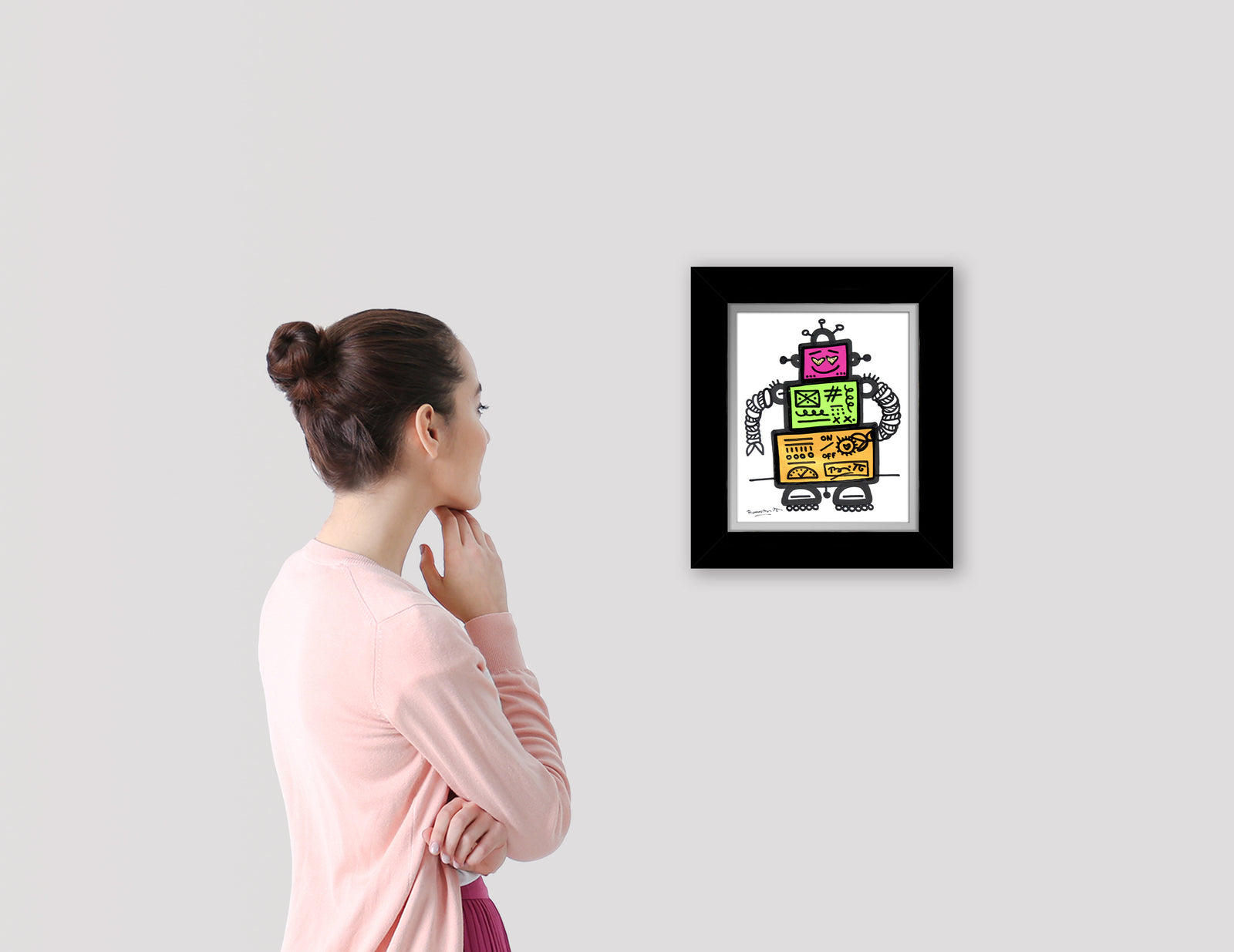 modern pop art on and off original drawing vibrant home decor