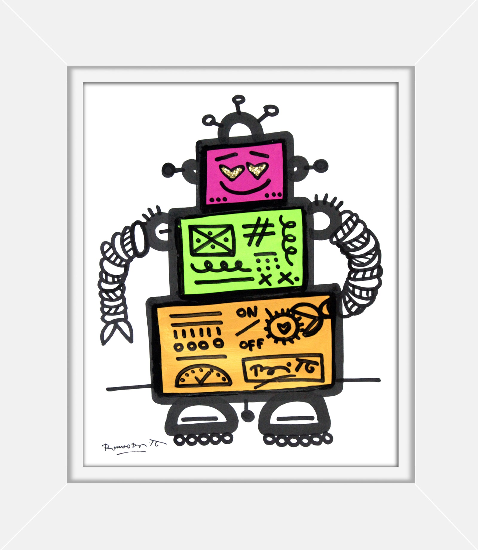 on and off original drawing artistic colorful design collectible