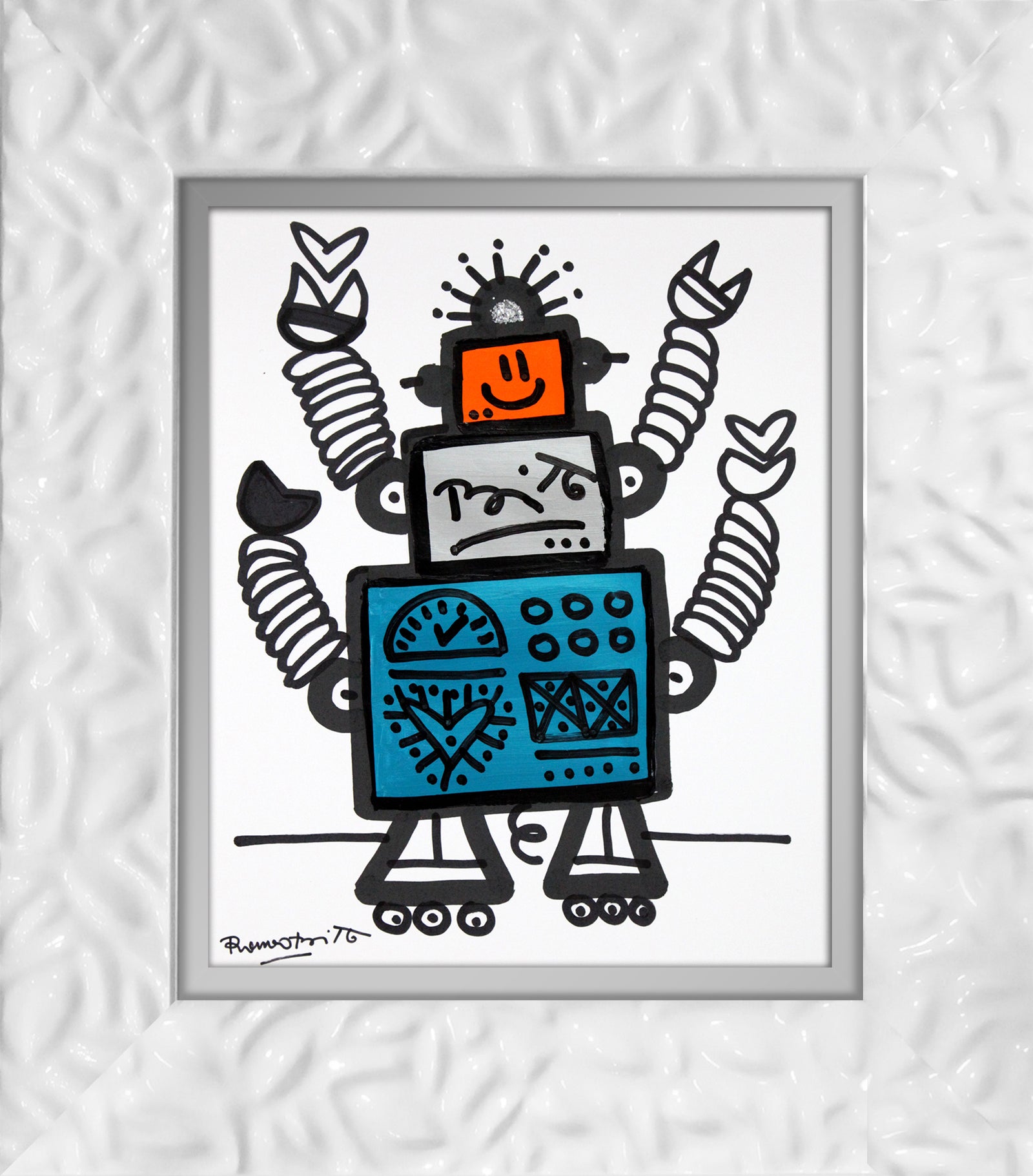 4 arms original drawing colorful decorative collectible gift idea