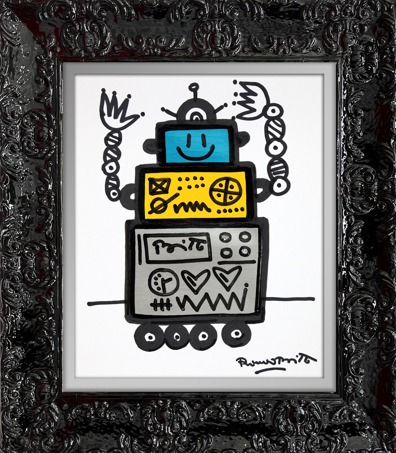 modern pop art happy original drawing vibrant home decor
