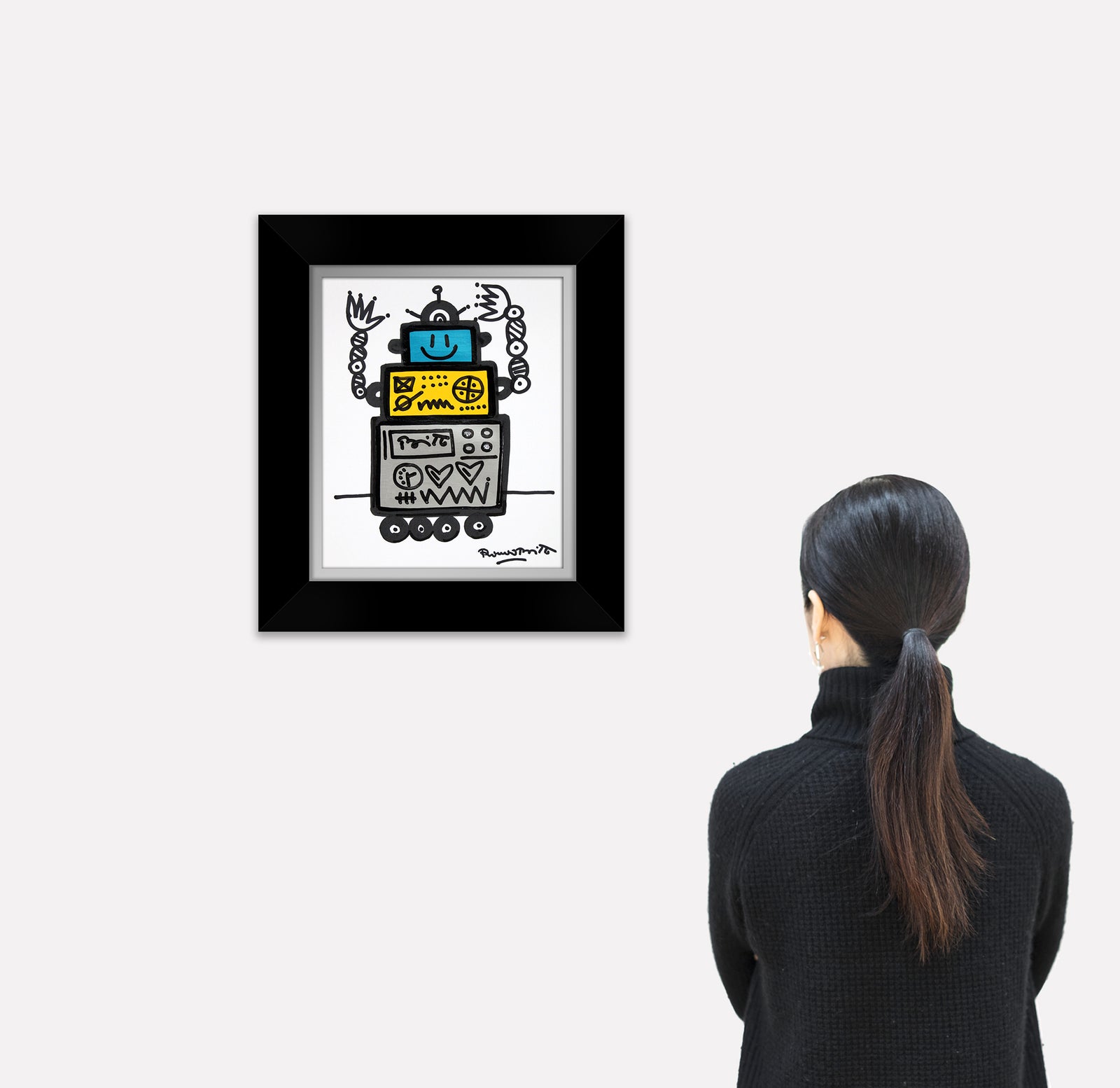 modern pop art happy original drawing vibrant home decor