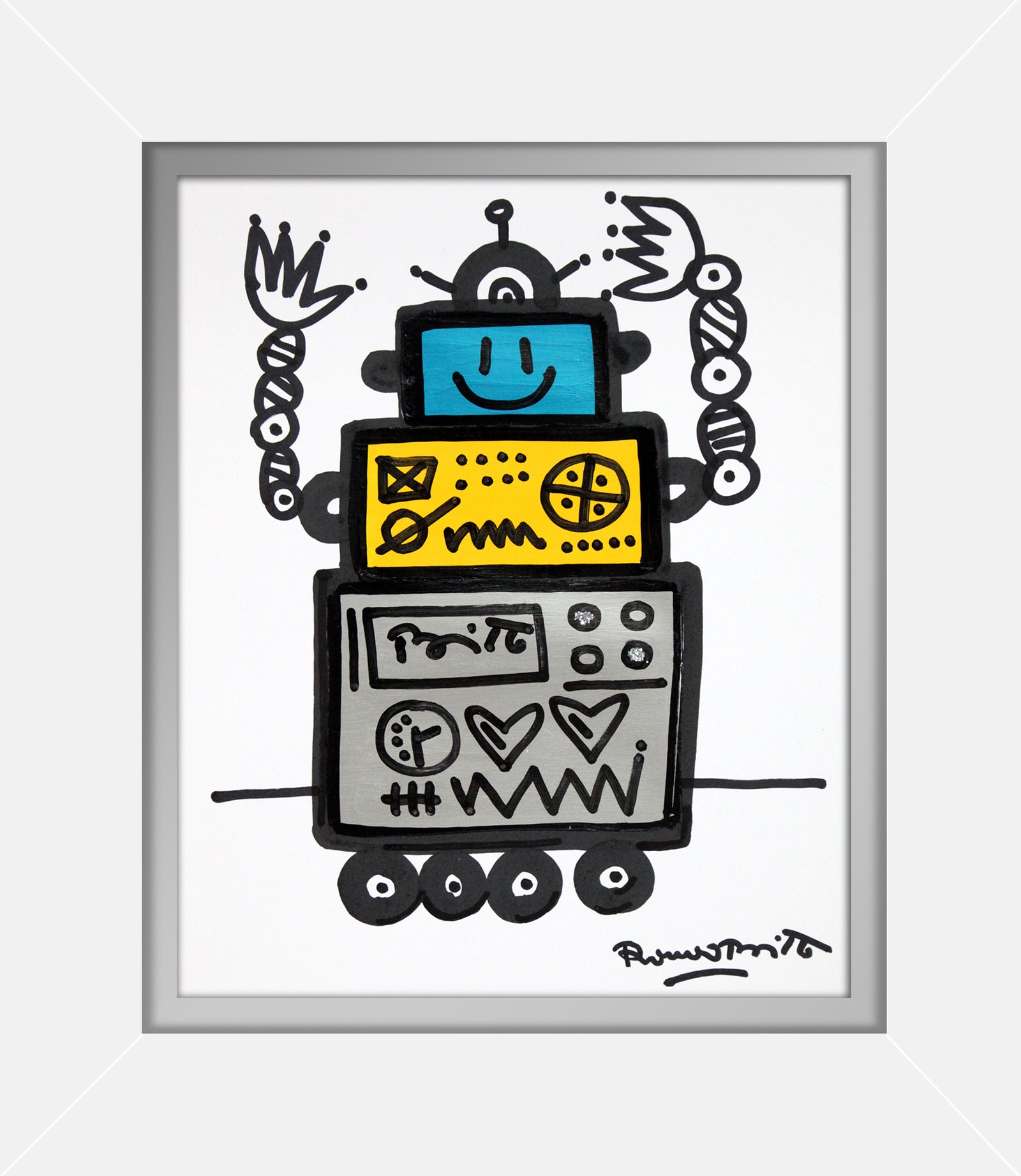 modern pop art happy original drawing vibrant home decor