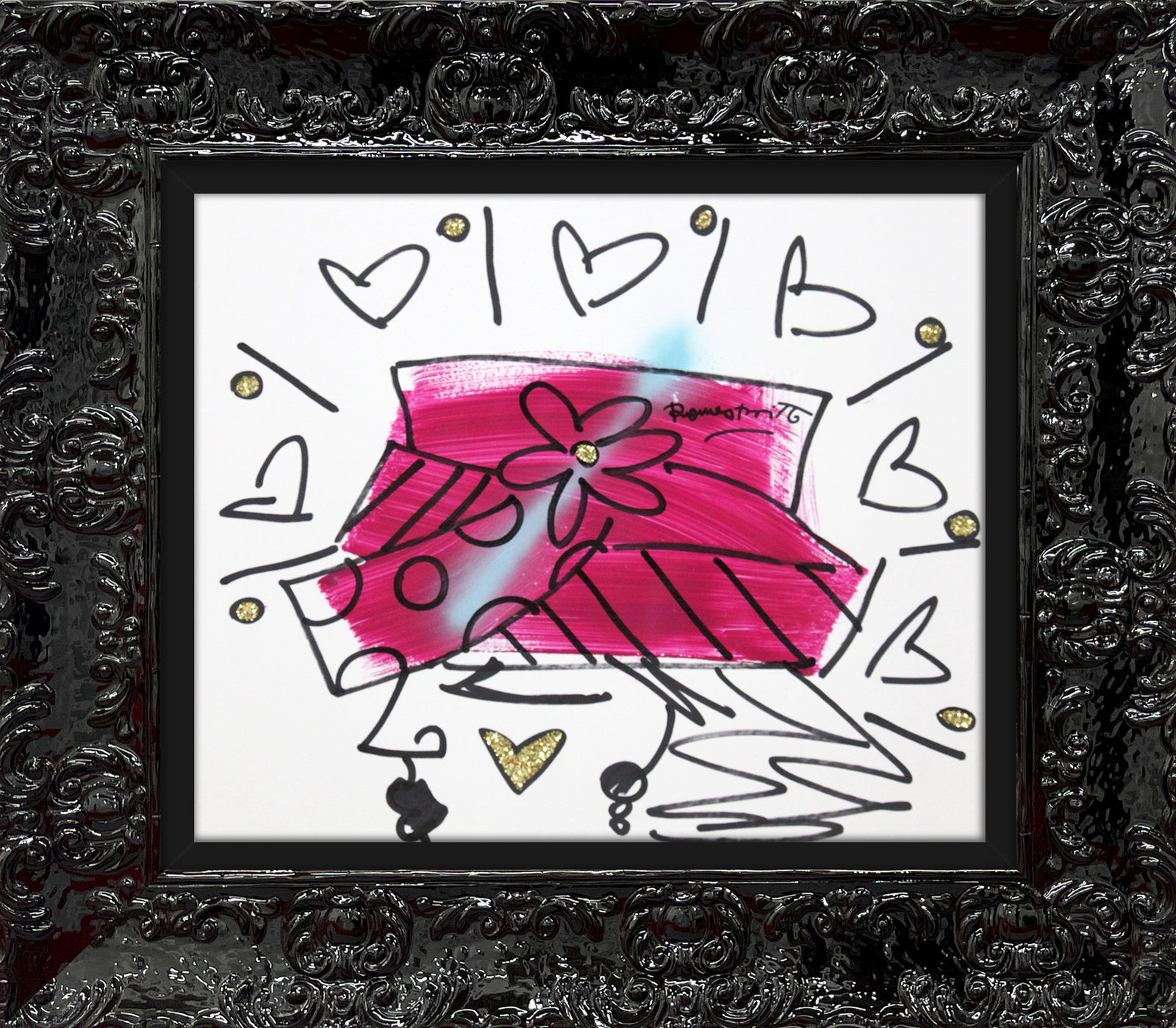 the hat original drawing colorful decorative collectible gift idea