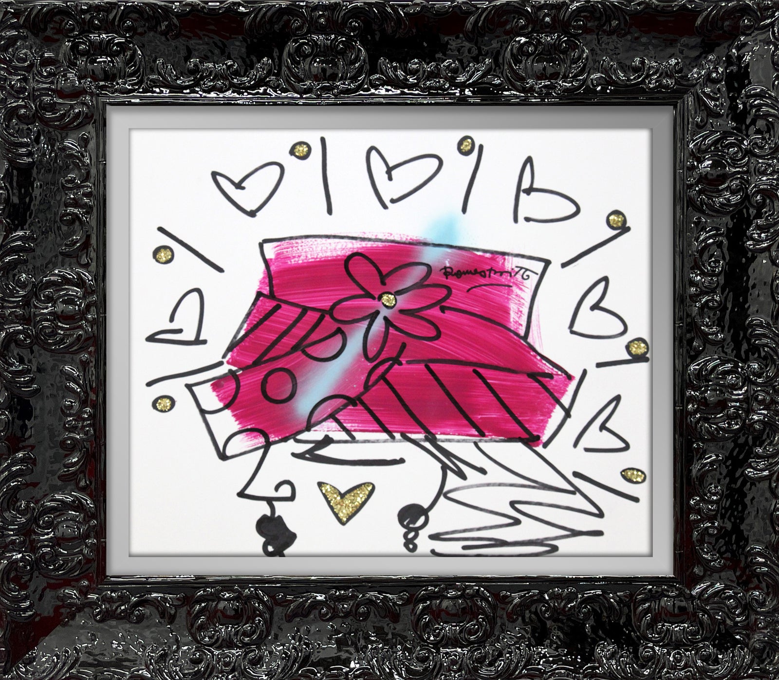 the hat original drawing colorful decorative collectible gift idea