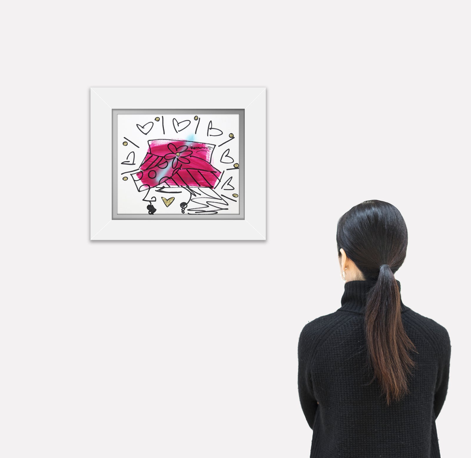 the hat original drawing artistic colorful design collectible