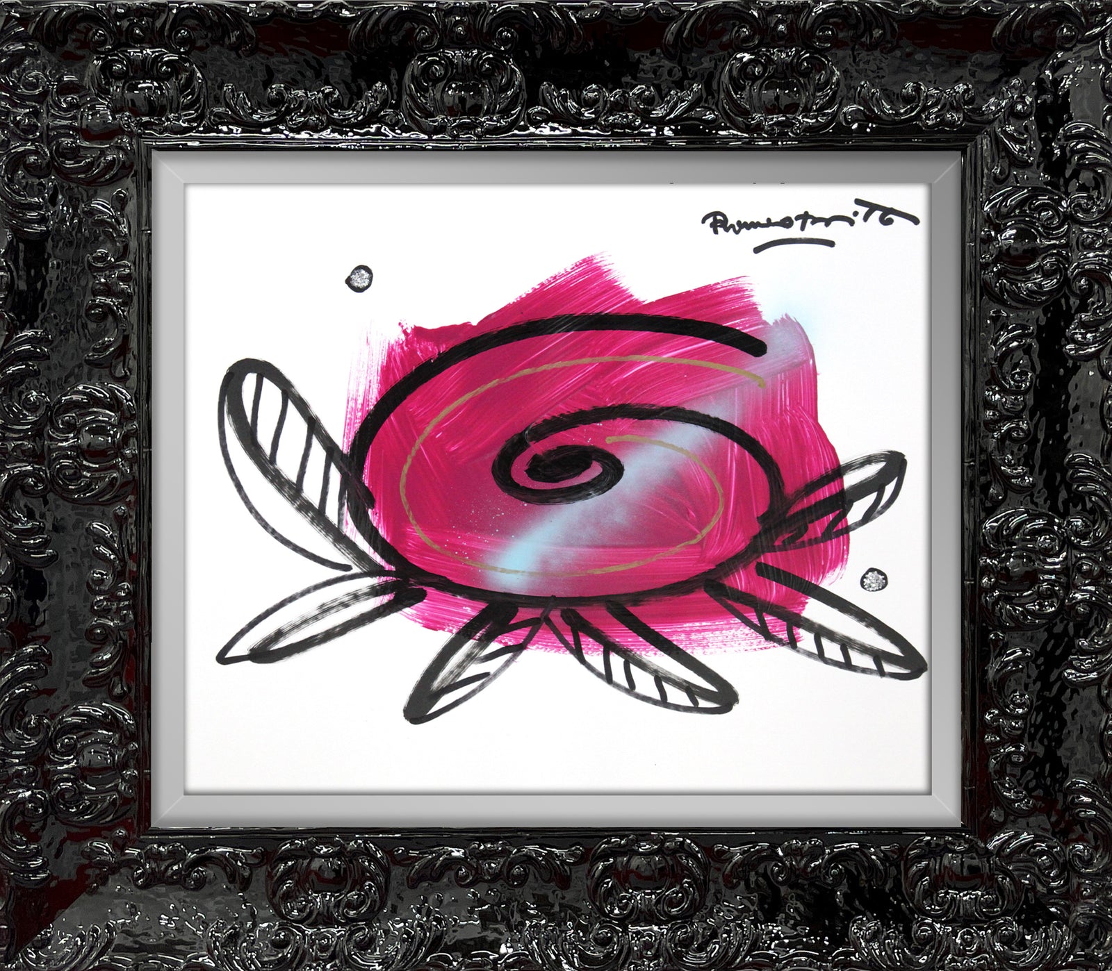 pink flower original drawing colorful decorative collectible gift idea