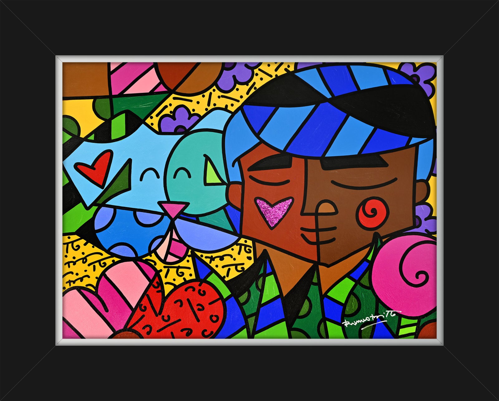 amigos original painting colorful decorative collectible gift idea