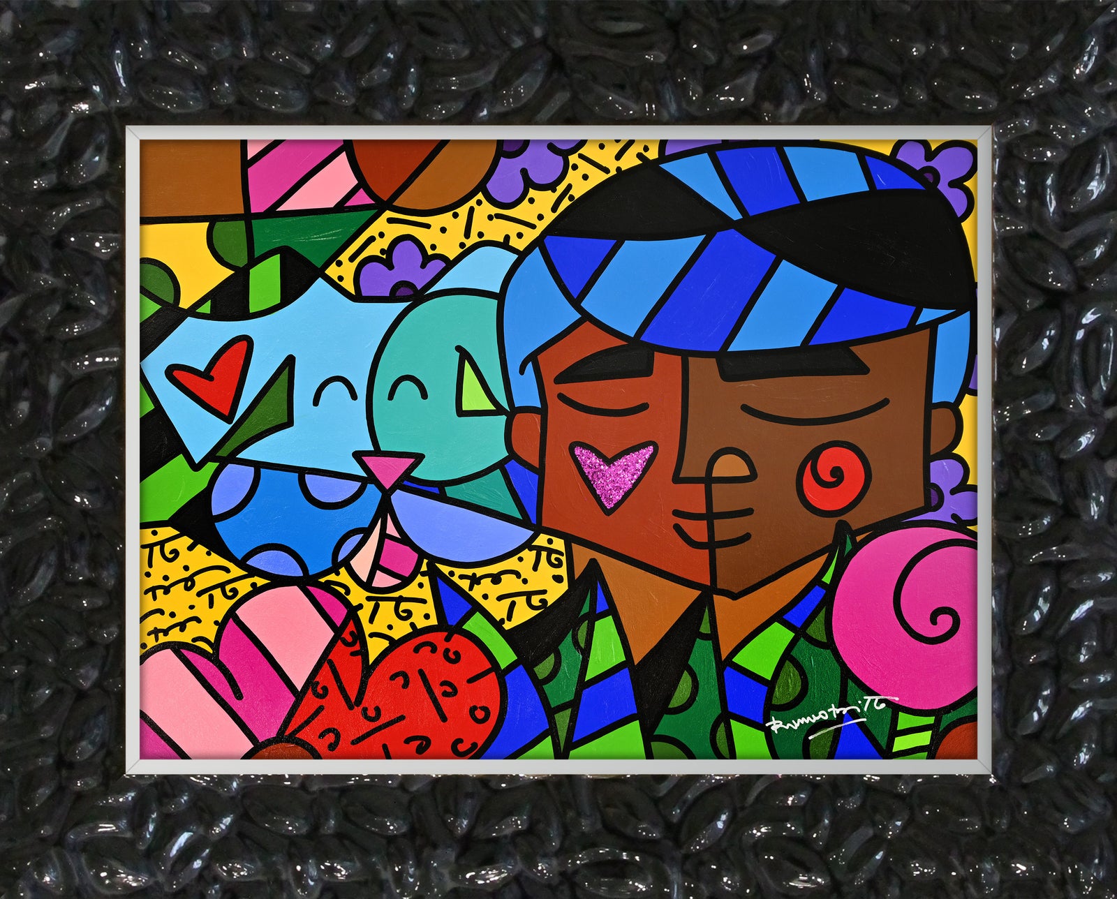 amigos original painting colorful decorative collectible gift idea