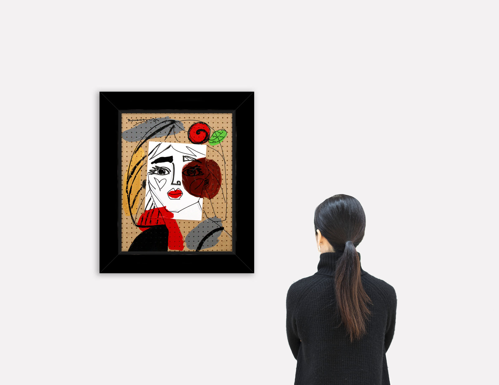 modern pop art red flower original painting vibrant home decor