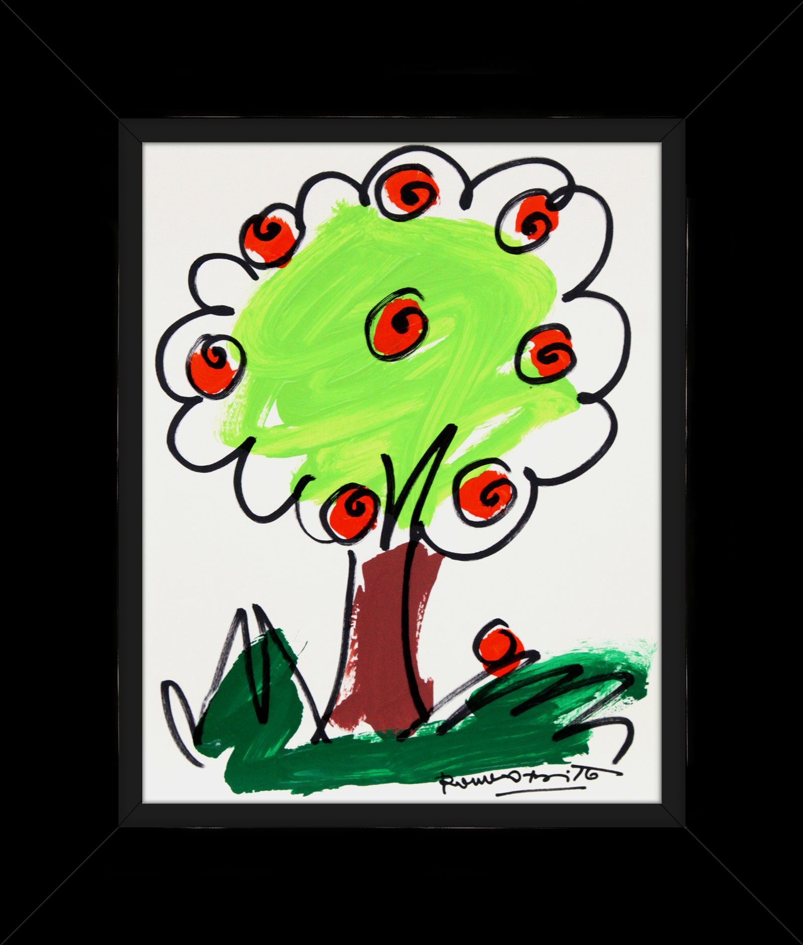 Romero Britto thomas collection tree original drawing contemporary pop art piece
