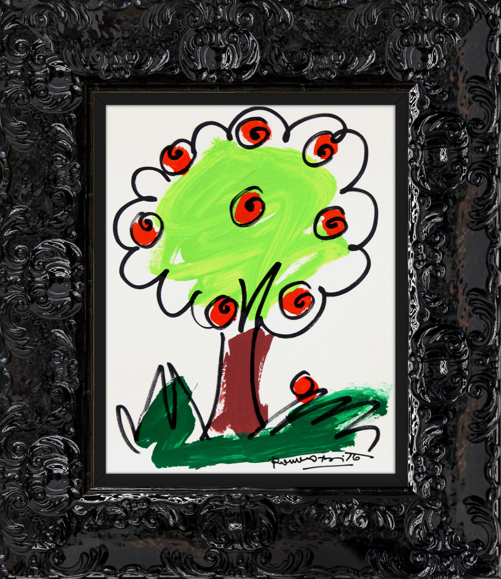 thomas collection tree original drawing colorful decorative collectible gift idea