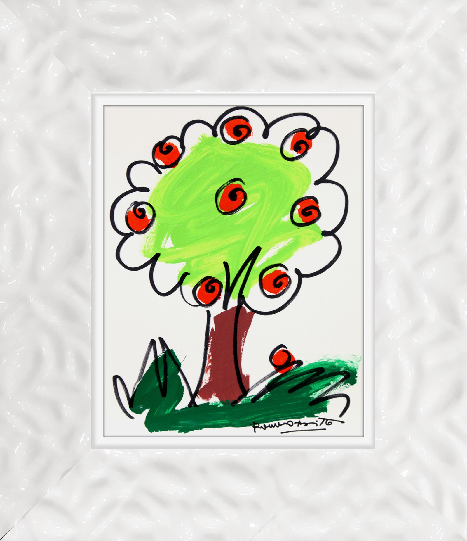 modern pop art thomas collection tree original drawing vibrant home decor