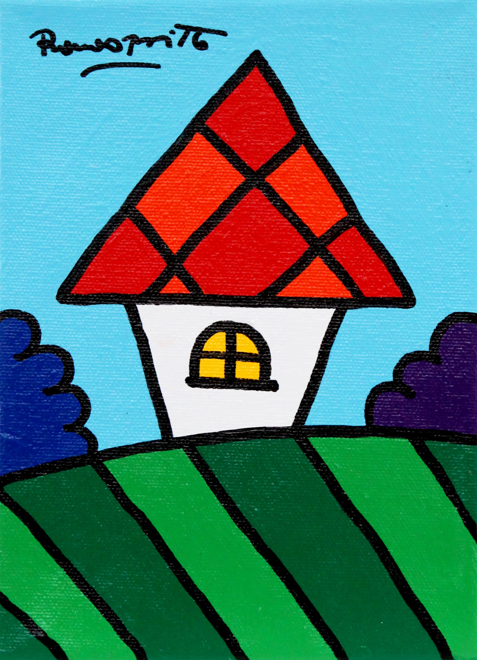 Romero Britto to dream home original painting colorful pop art design