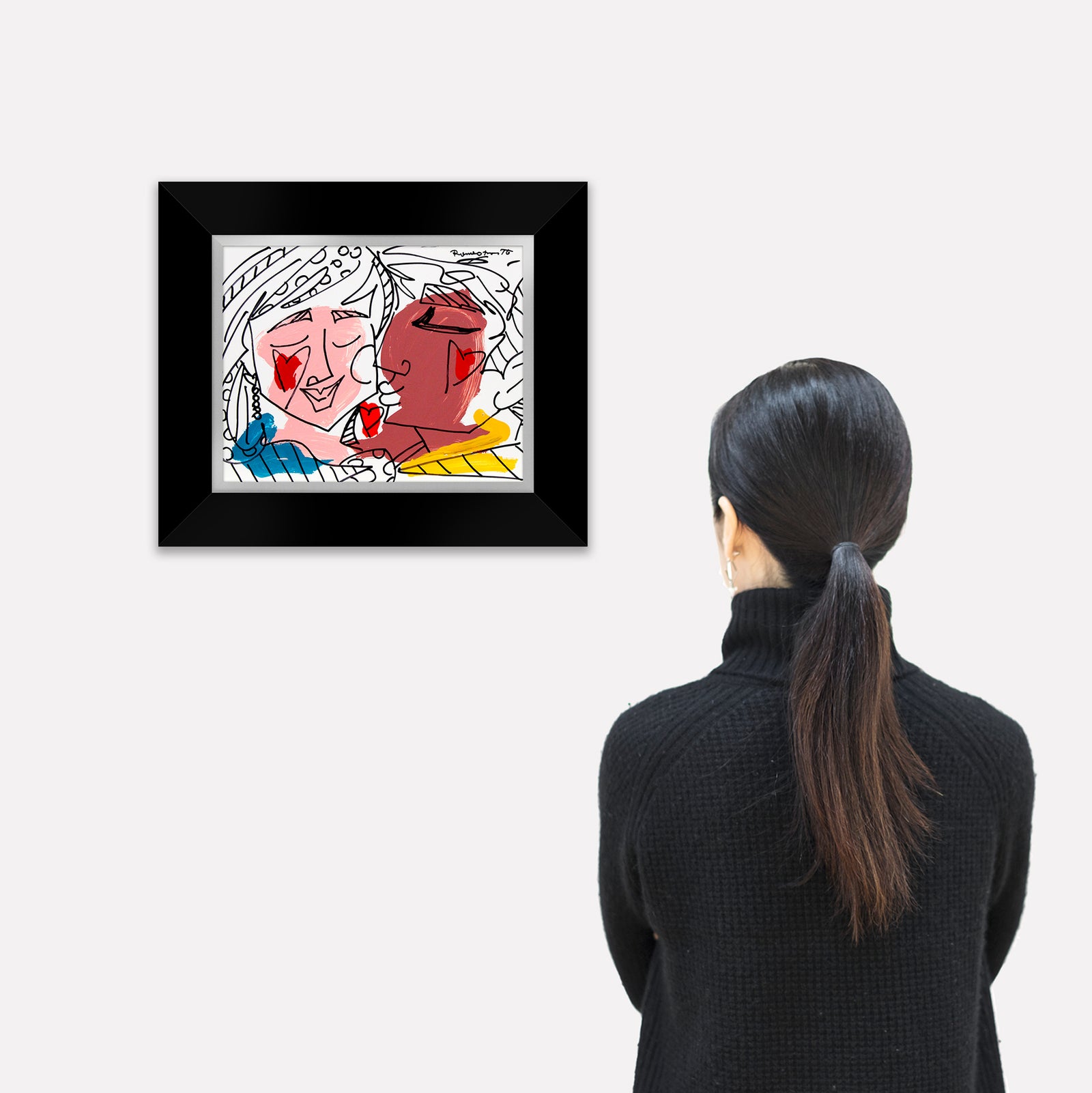 modern pop art love collection original drawing vibrant home decor