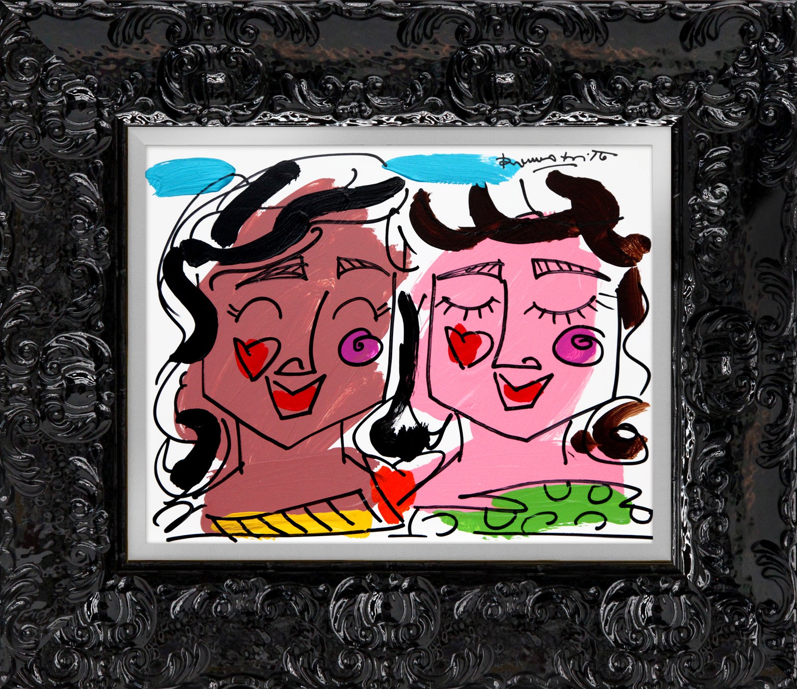 Romero Britto love collection original drawing colorful pop art design