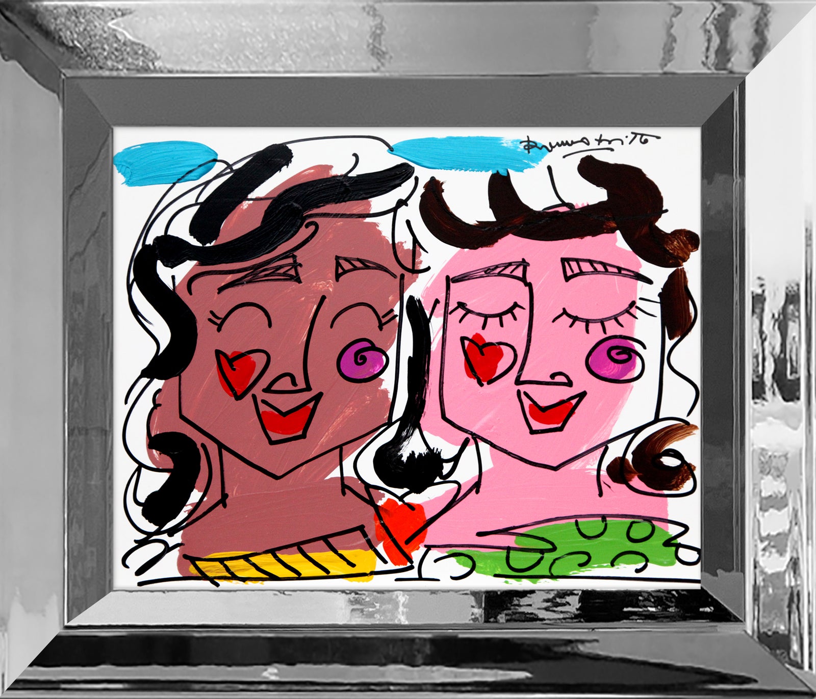 Romero Britto love collection original drawing colorful pop art design