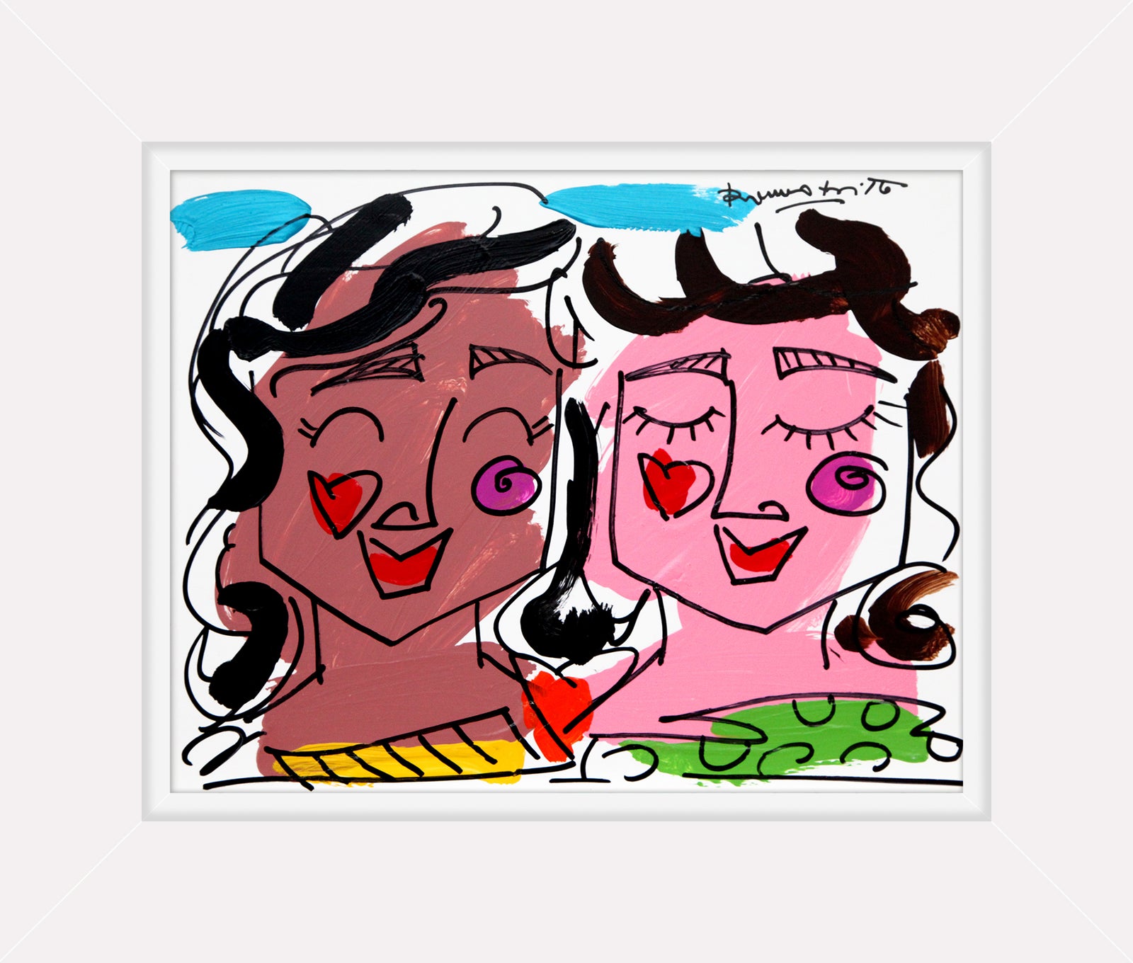 modern pop art love collection original drawing vibrant home decor