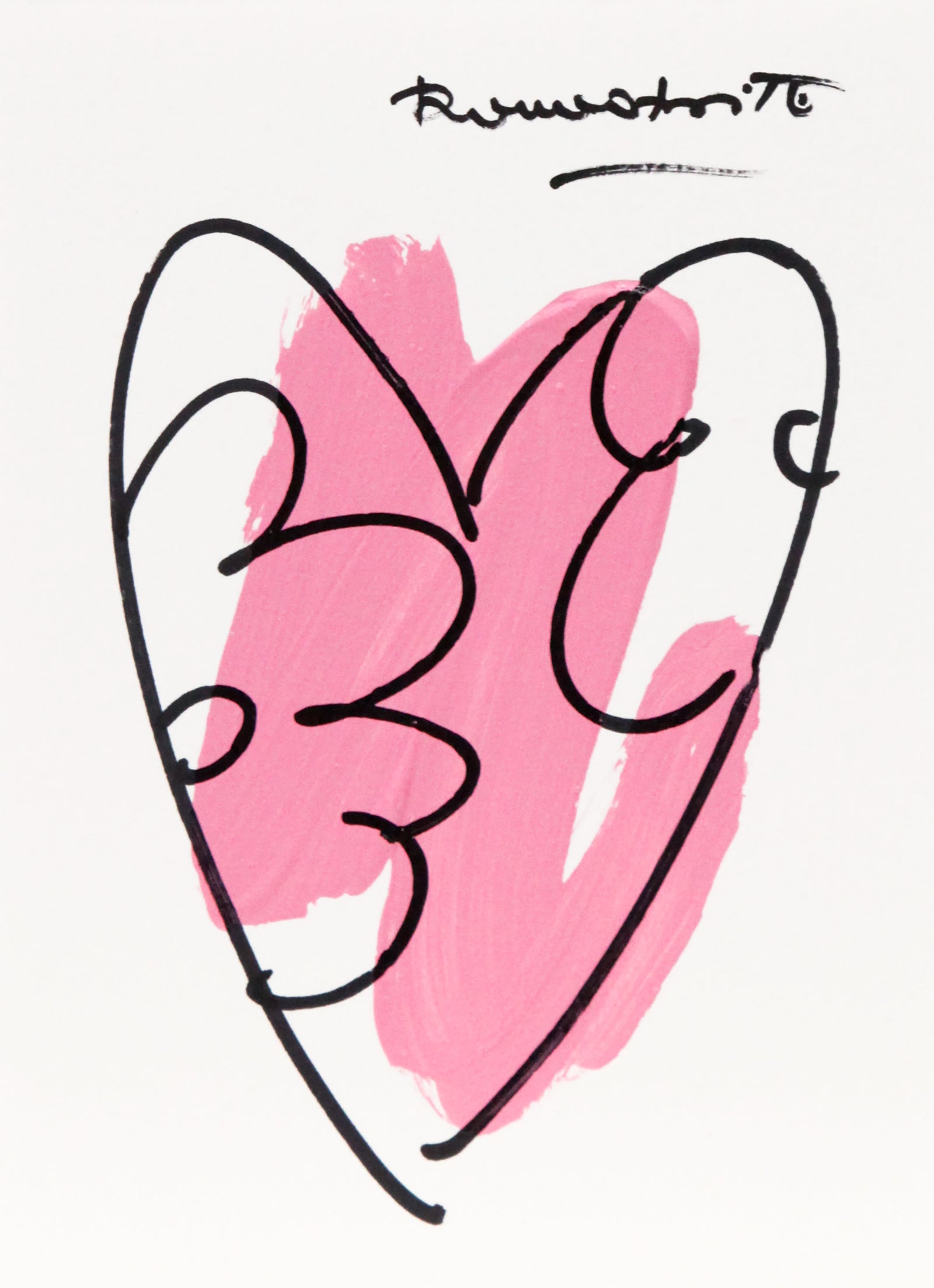 Romero Britto thomas heartbeat collection original drawing colorful pop art design