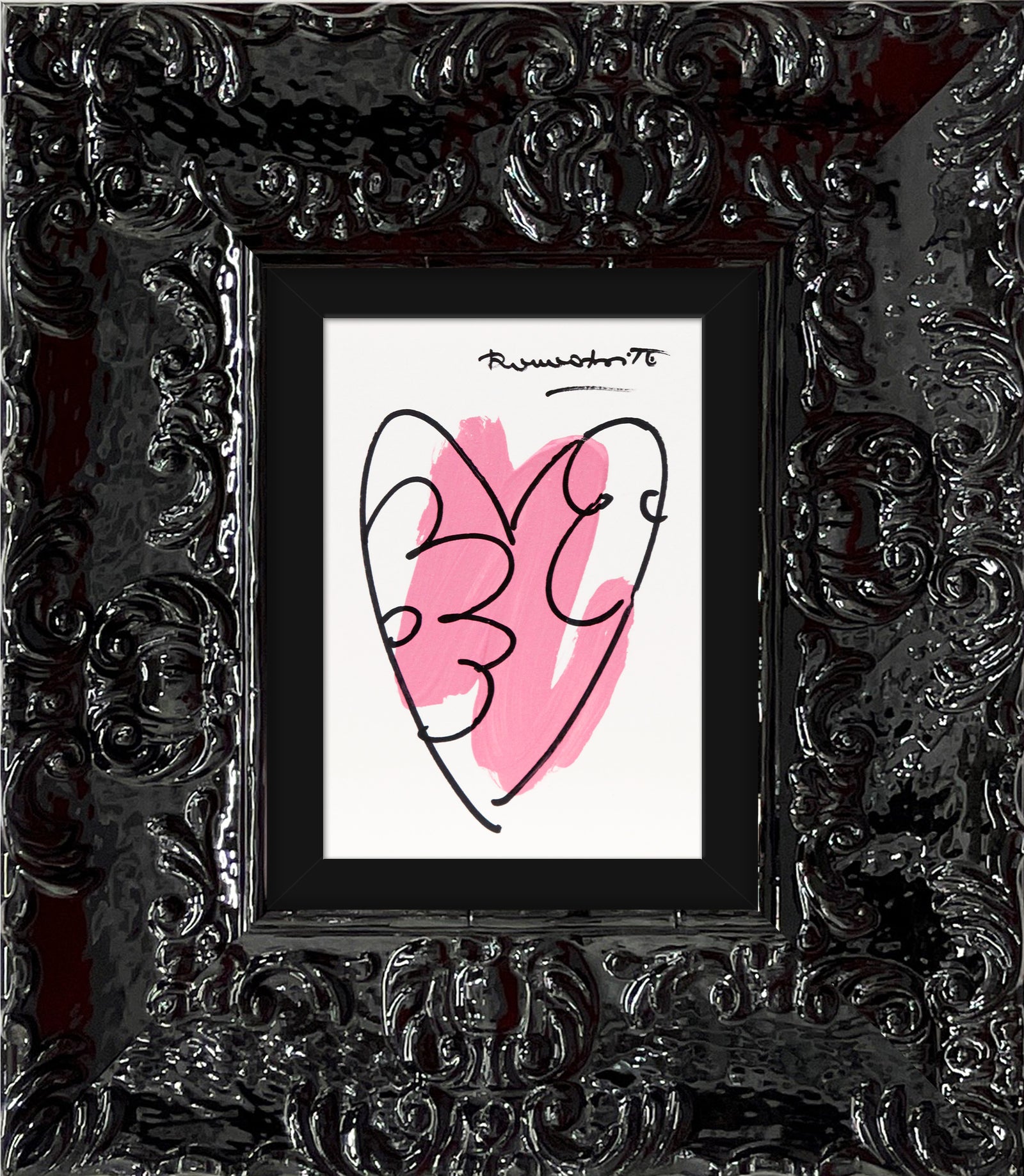 Romero Britto thomas heartbeat collection original drawing contemporary pop art piece