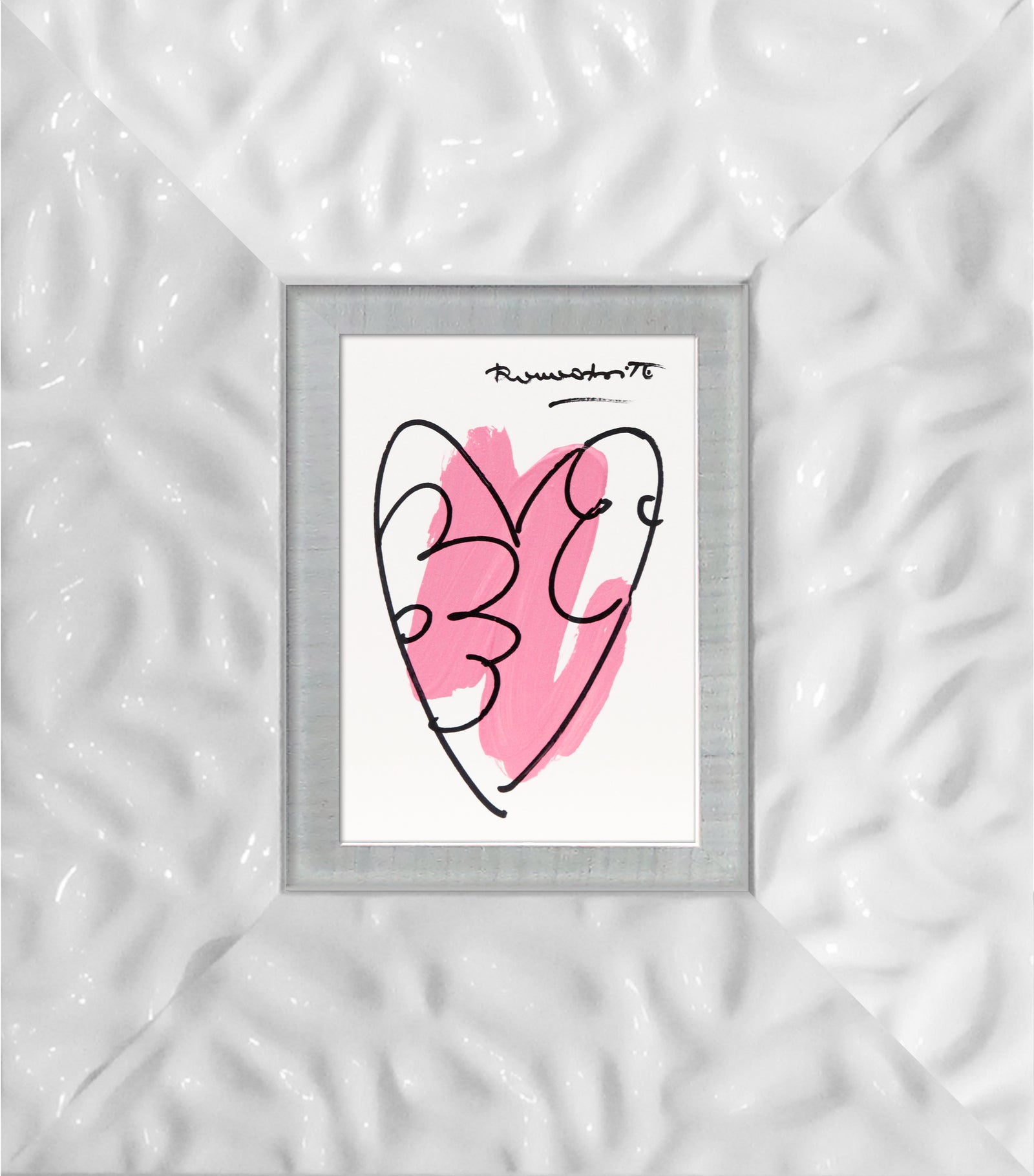 Romero Britto thomas heartbeat collection original drawing contemporary pop art piece