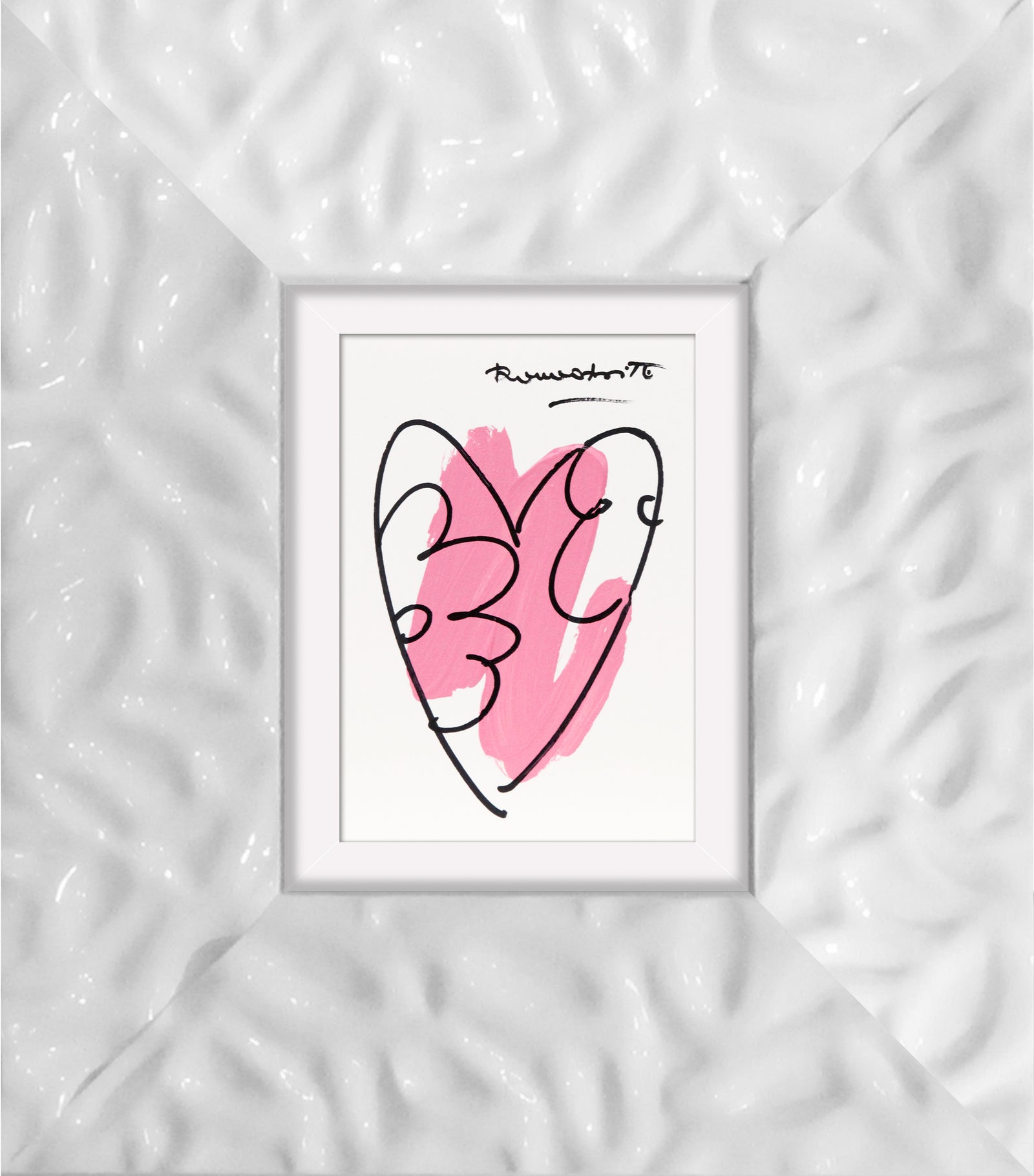 Romero Britto thomas heartbeat collection original drawing colorful pop art design