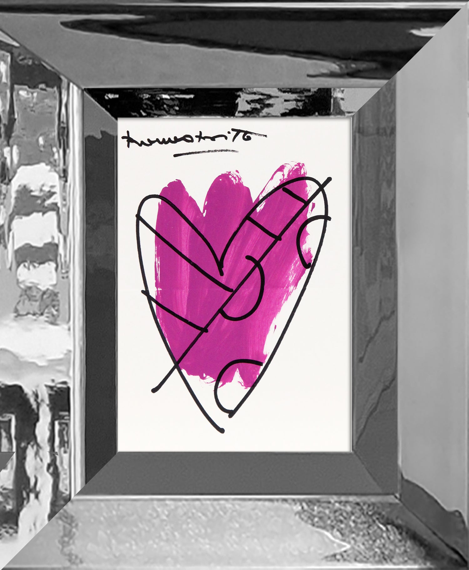 Romero Britto thomas heartbeat collection original drawing contemporary pop art piece