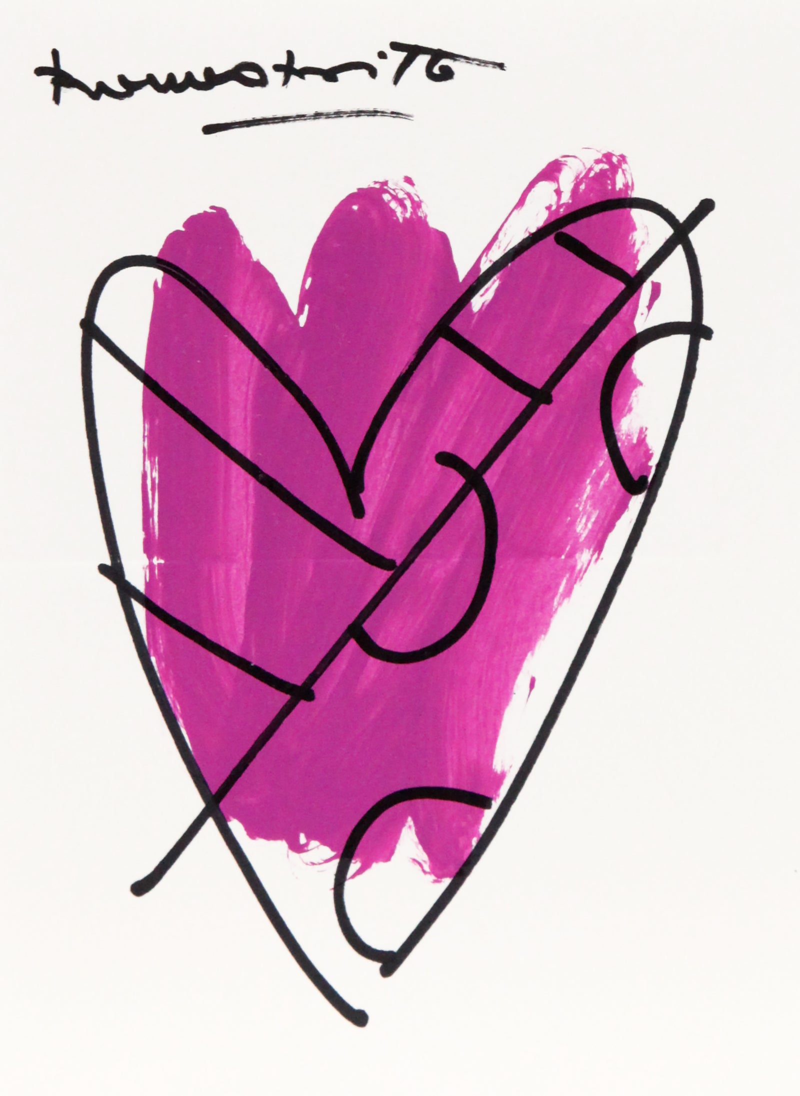 Romero Britto thomas heartbeat collection original drawing colorful pop art design