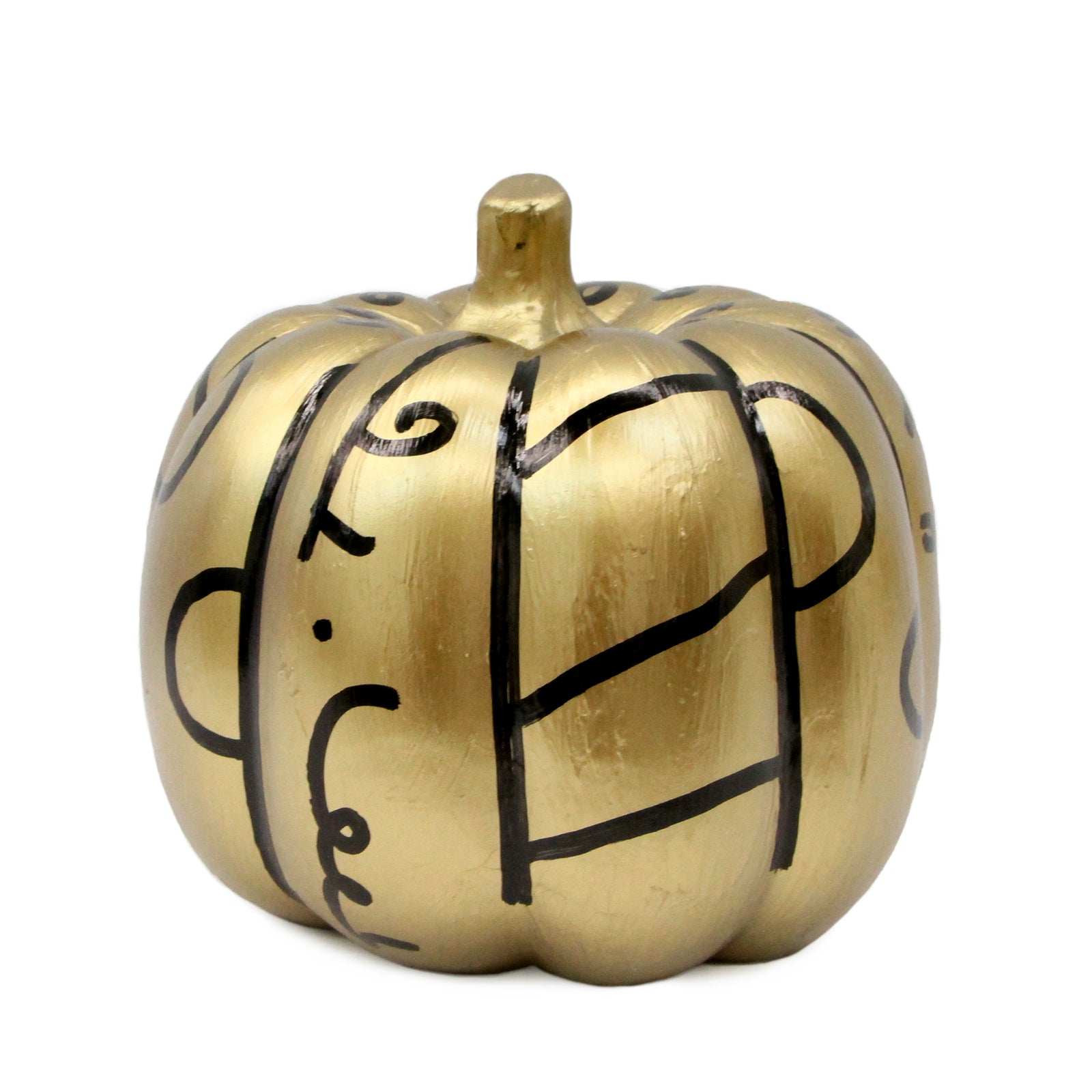 Romero Britto golden pumpkin original object colorful pop art design