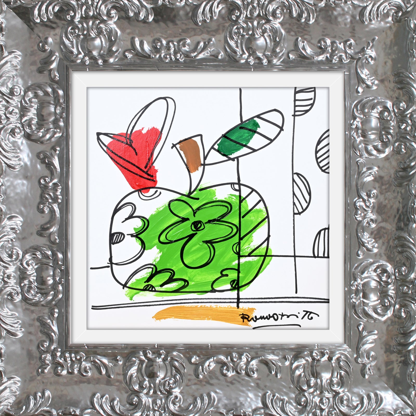 thomas collection apple original drawing artistic colorful design collectible