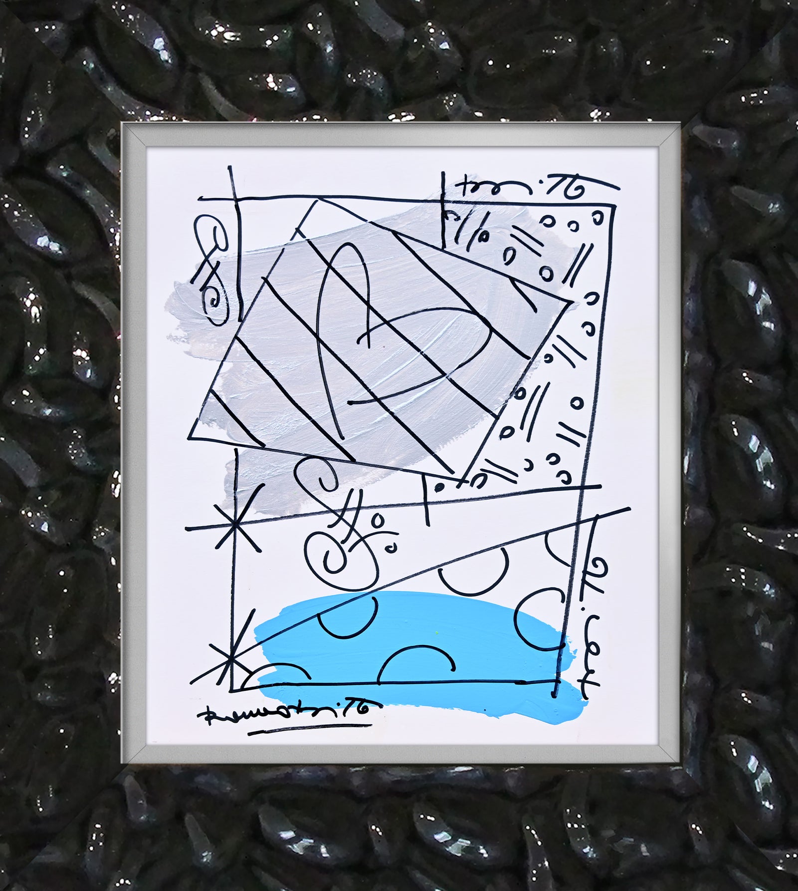 Romero Britto thomas collection abstract original drawing contemporary pop art piece