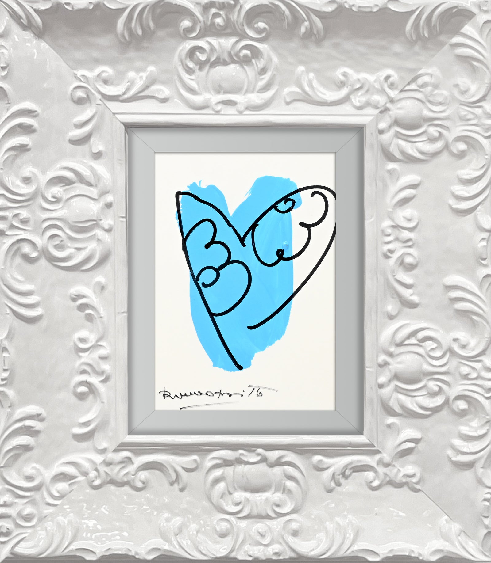 Romero Britto thomas heartbeat collection original drawing colorful pop art design