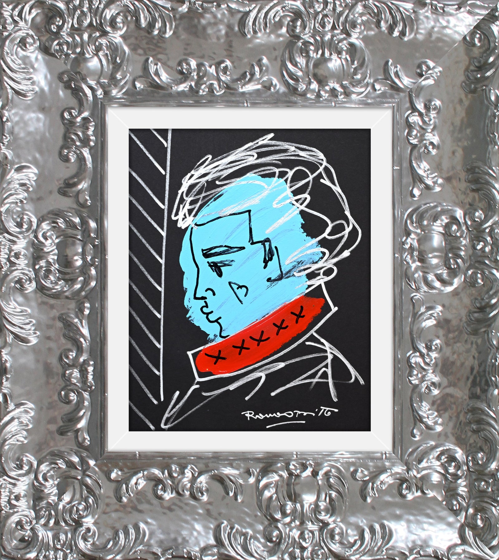 modern pop art love collection man original drawing vibrant home decor