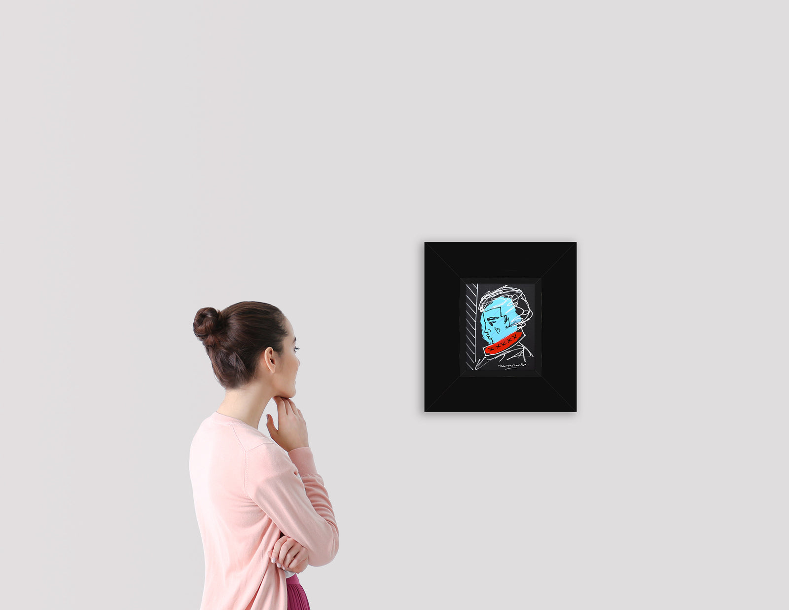 modern pop art love collection man original drawing vibrant home decor